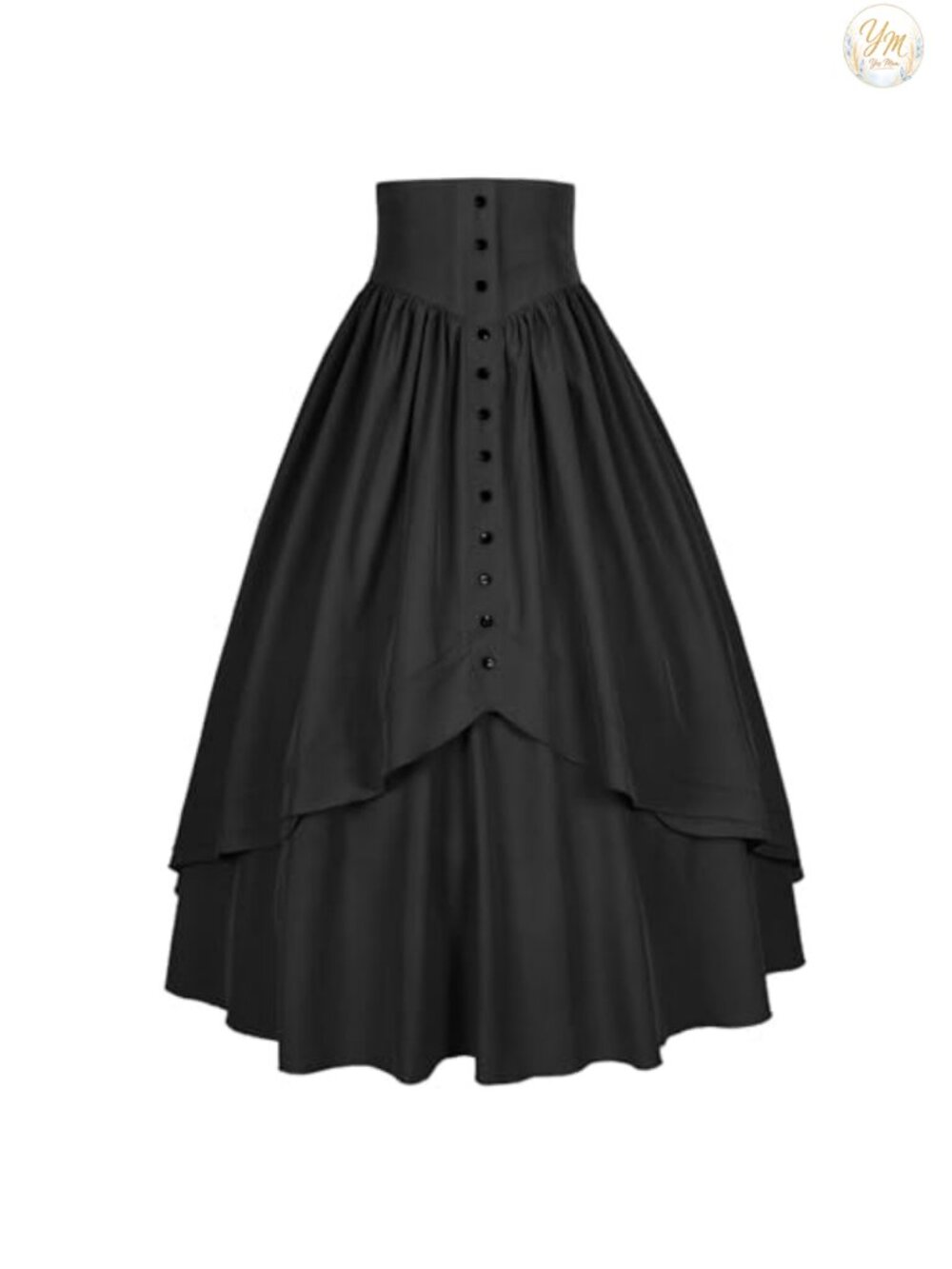 Victorian Renaissance Maxi Skirt High Waisted A-Line Pleated Ankle Length
